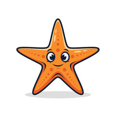 starfish cartoon character isolated on a white background