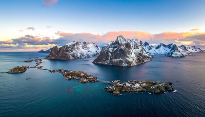Obraz premium Arctic islands at sunset