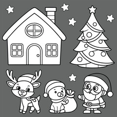 Fototapeta premium Winter Christmas composition in paper cut style .Merry Christmas text Calligraphic Lettering Vector illustration. Merry Christmas card. Winter holiday theme. Happy New Year. Christmas cartoon.