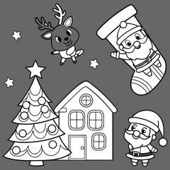 Winter Christmas composition in paper cut style .Merry Christmas text Calligraphic Lettering Vector illustration. Merry Christmas card. Winter holiday theme. Happy New Year. Christmas cartoon.