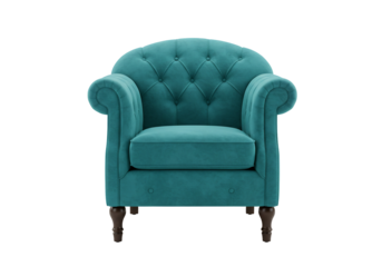 Teal velvet tufted armchair classic rolled arm design home decor interior furniture