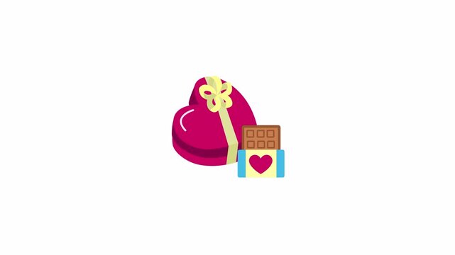 Heart-Shaped Chocolate Box and Candy Bar with Heart Icon - Sweet Gift Presentation
