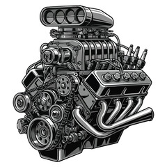 High Performance Engine with Supercharger