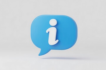 Find essential details with this clean blue information icon in a speech bubble, perfect for quick answers and guidance.