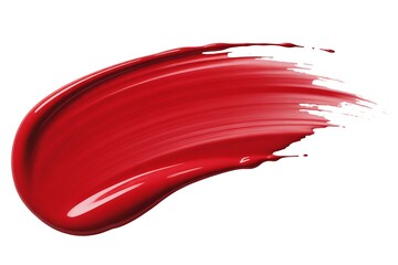 Vibrant red lipstick swatch captures luxurious beauty and cosmetic artistry, perfect for makeup advertising.