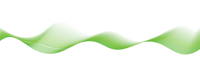 Abstract Green Wave Design on White Background
