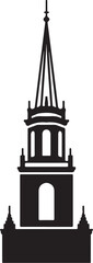 Fototapeta premium Classic church steeple silhouette for design projects