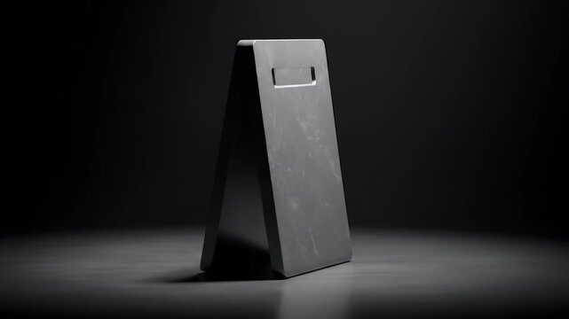 Gray rectangular object under spotlight