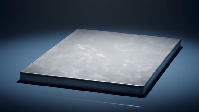 Gray rectangular metal plate studio shot