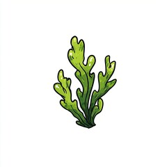 Vibrant green seaweed