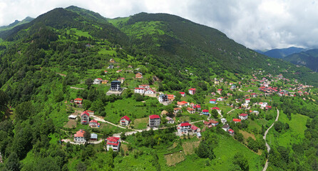 A view from the touristic Hamsikoy neighborhood in Macka, Trabzon, Turkey