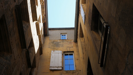 Apartments of the medieval french town Sarlat-la-Canéda, Dordogne.