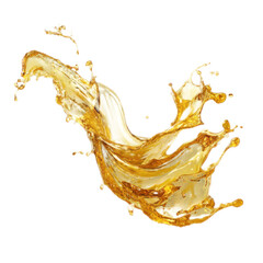 Splash of yellow liquid with a white background
