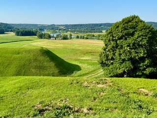 Obraz premium The Kernavė Archaeological site situated in the valley of the River Neris in eastern Lithuania