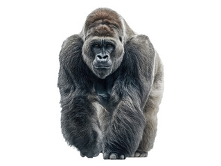 Fototapeta premium Realistic Gorilla Walking Forward Isolated on White Background