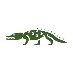 american alligator color flat icon for digital and print projects. North american animals.