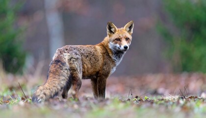Red fox in autumn forest