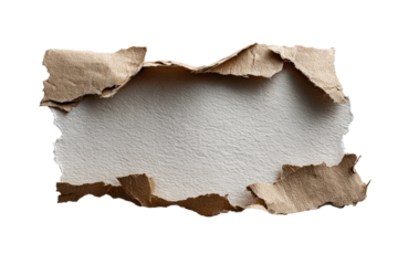 Torn paper with a textured edge and blank center