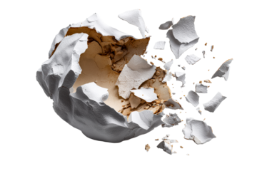 Cracked shell showing inner textures