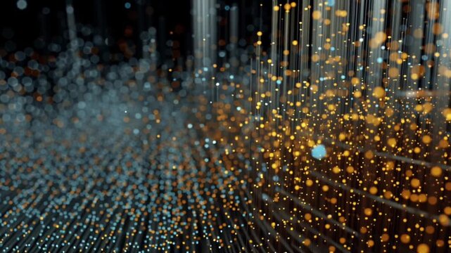 Abstract digital light background with glowing data streams symbolizing technology, innovation and futuristic networks
