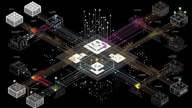 Blockchain distributed systems symbolizing global peer-to-peer networks, decentralized infrastructure and secure digital economy