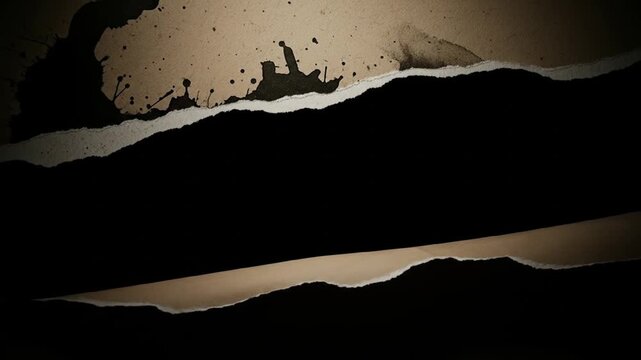 Torn Paper Texture with Ink Splatters Abstract Background