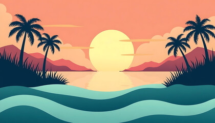 Sunset Beach Scene