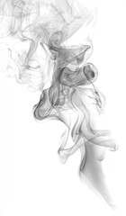 Fototapeta premium Abstract swirling grey smoke on white background