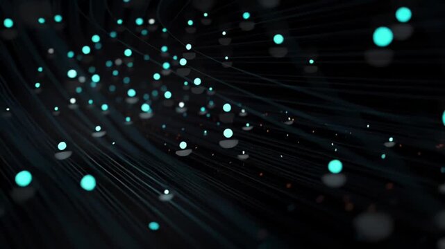 Artificial intelligence neural data web with connected nodes symbolizing machine learning and digital networks