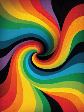 Psychedelic Rainbow Vortex &ndash; Swirling Abstract Flow