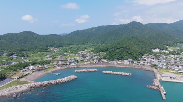 和歌山県美浜町三尾の空撮 Aerial View of Mio District, Mihama Town, Wakayama Prefecture, Japan
