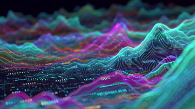 Healthcare data analytics background with glowing light waves symbolizing medical technology and patient insights