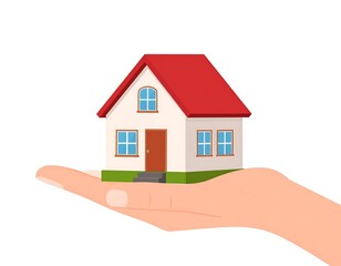 House in the Palm: Conceptual Illustration of Home Ownership and Real Estate Possibilities