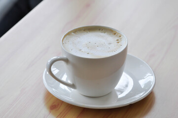 hot cofffee, cappuccino coffee or latte coffee or flat white
