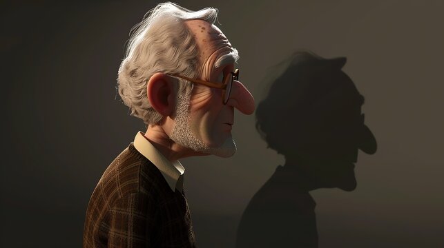 animation picture an old man  with HD  quality