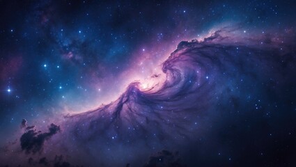 Deep space nebula with stars and cosmic dust, showcasing a vibrant galaxy. Astronomy and space exploration, concept. The beauty of the universe and celestial phenomena.