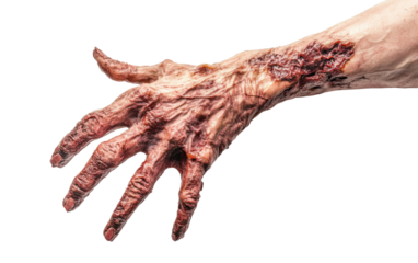 Creeping evil hand zombie on white background.png