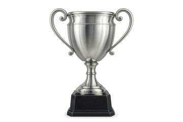 Fototapeta premium Silver trophy gleaming against transparent surface, symbolizing success and triumph
