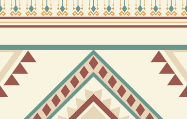 Ethnic abstract ikat art. Aztec ornament print. geometric ethnic pattern seamless  color oriental.  Design for background ,curtain, carpet, wallpaper, clothing, wrapping, Batik, vector illustration.