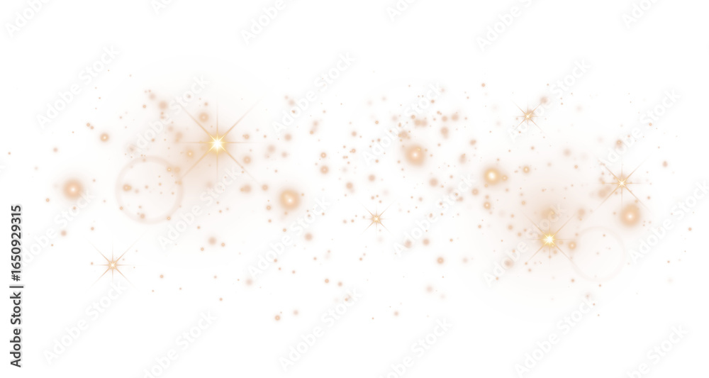 Wall mural glitter particles with transparency. bokeh background. shining stars png isolated