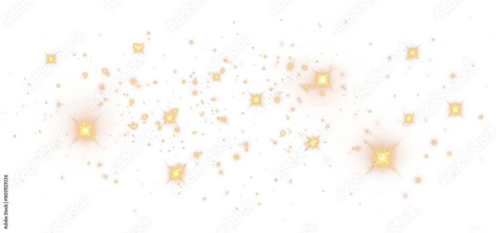 Wall mural glitter particles with transparency. bokeh background. shining stars png isolated