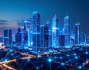 Interconnected Metropolis: A Futuristic Cityscape with Advanced Network Integration
