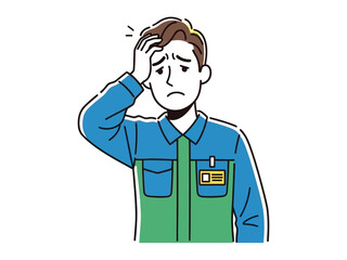 Man with Headache: An illustrative depiction of a man, with a gesture of holding his head, symbolizing headache or mental stress.