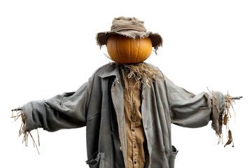 Pumpkin headed scarecrow, PNG style