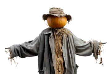 Pumpkin headed scarecrow, PNG style