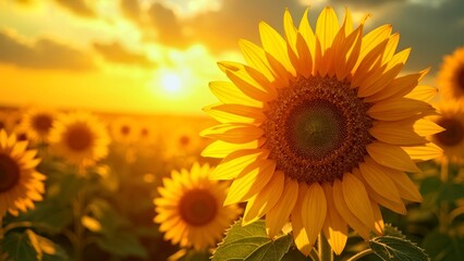 Sunflowers under the sunshine