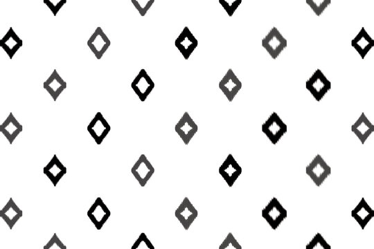 Minimal black and white ikat seamless pattern, modern geometric diamond textile design in monochrome style, ideal for wallpaper, fabric, home d&eacute;cor, and fashion
