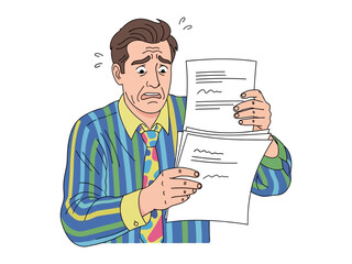 Overwhelmed with Documents: An illustration captures the essence of work-related stress, showing a person burdened by paperwork, a visual representation of modern-day anxieties.