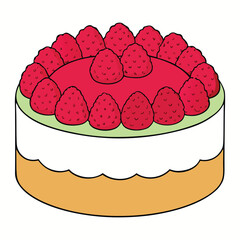 Indulge in a rich chocolate cake topped with luscious cherry jam, blending deep cocoa flavor with sweet, tangy cherries for a perfect decadent treat.
