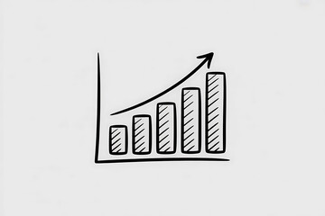 Handdrawn bar graph showing upward growth and progress
